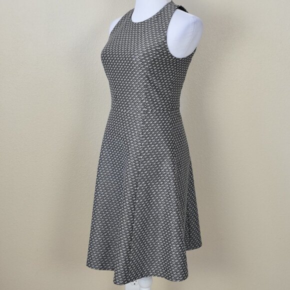 Theory Trekana Printed Textured Fit and Flare Dress 2 - Picture 3 of 8